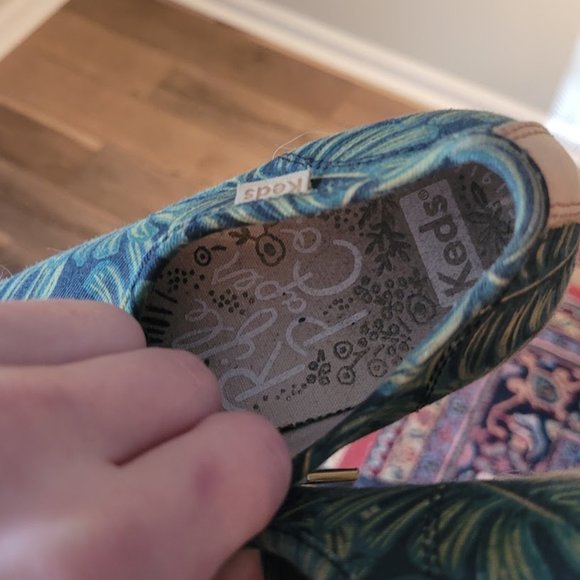 Woven, platform tropical tan and green ked sneakers, size 9.5 - Picture 4 of 5